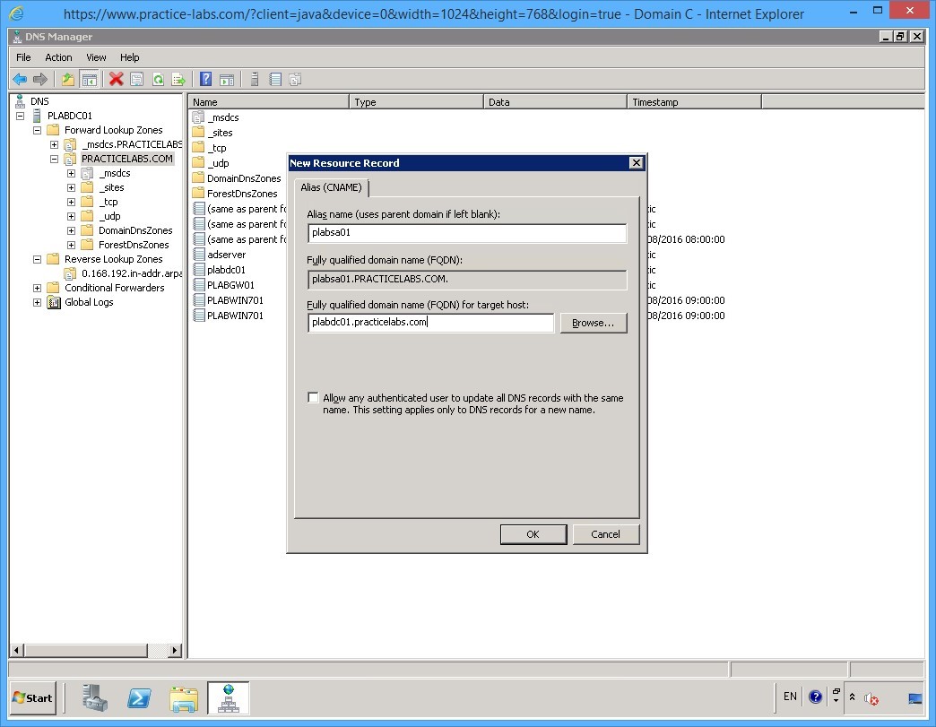 Practice Labs screenshot.